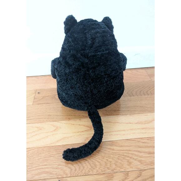 Jellycat Amore Cat Medium Black Textured Plush Kitty Stuffed Animal 11" Preowned - Picture 3 of 4